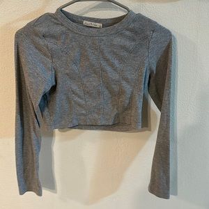Light gray cropped long sleeve
